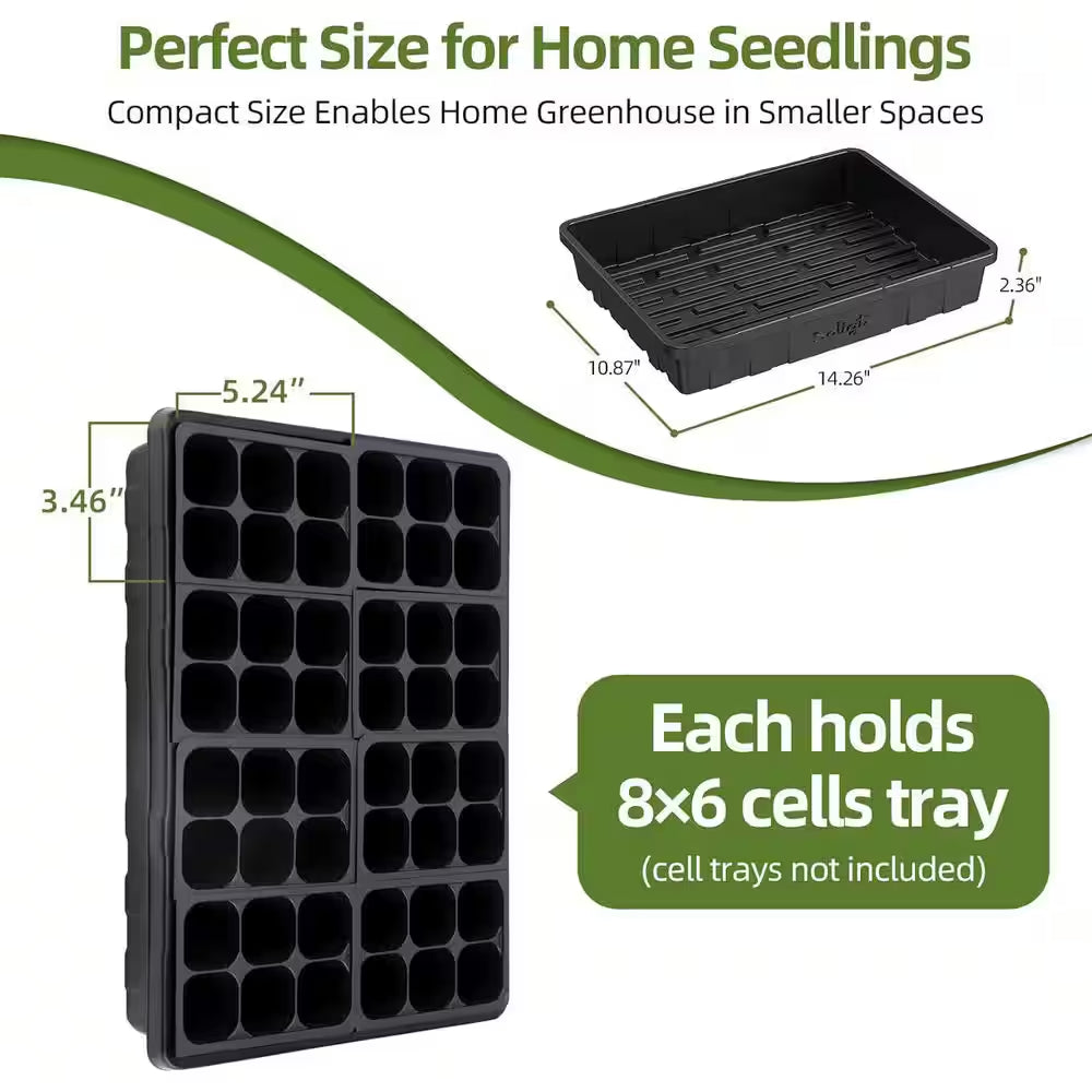 Extra Thick Heavy Duty Seed Starting Trays 10-Pack Microgreens Growing Trays Plant Germination Flats Reusable