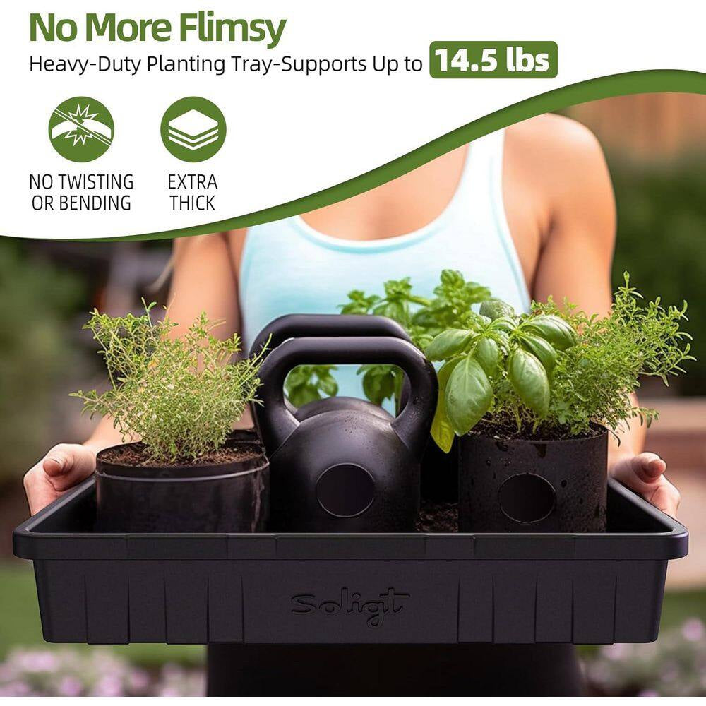 Extra Thick Heavy Duty Seed Starting Trays 10-Pack Microgreens Growing Trays Plant Germination Flats Reusable