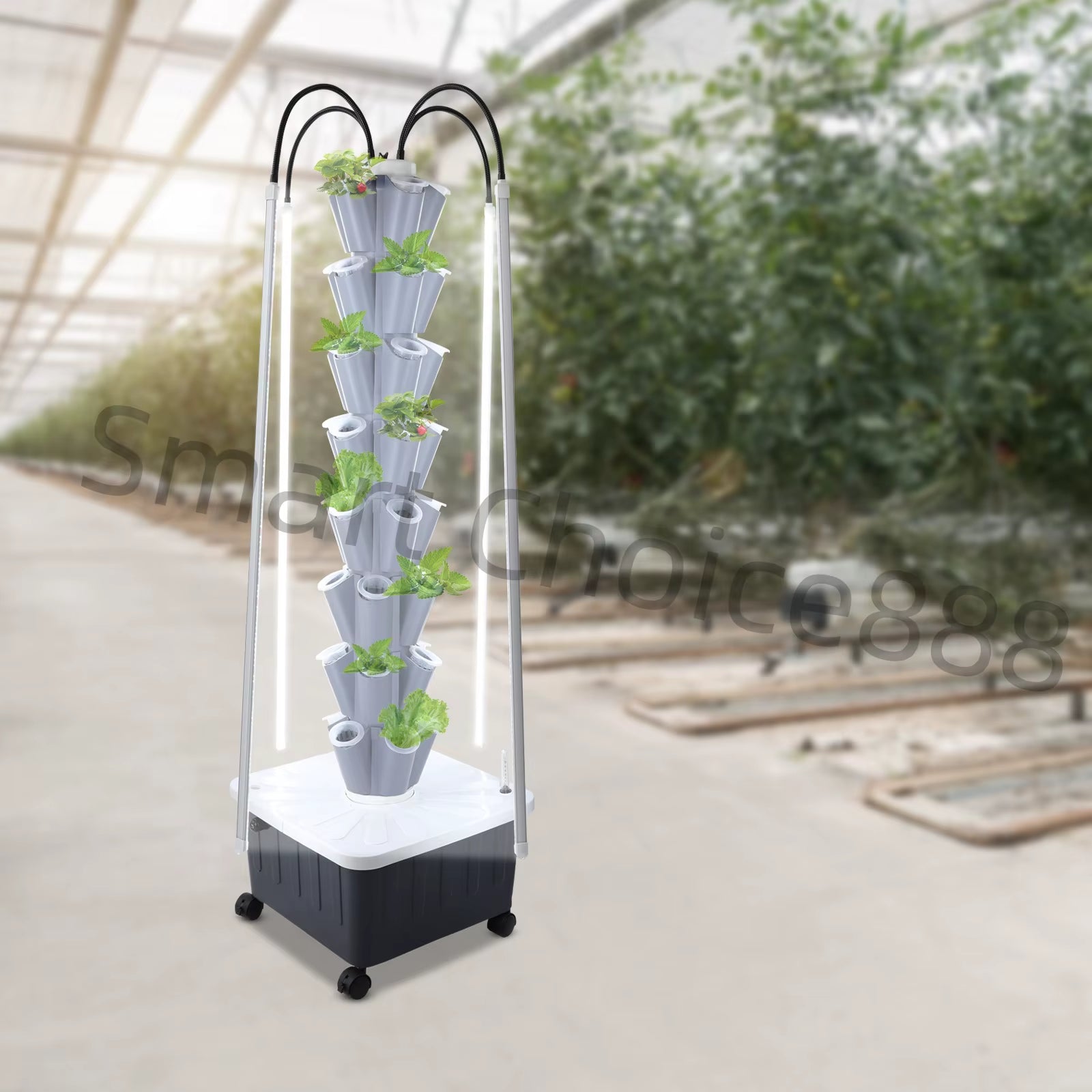 40 Hole Hydroponics Indoor Garden Growing System Automated Aeroponic Vertical Garden Tower LED Grow Lights Planting Kit Plants