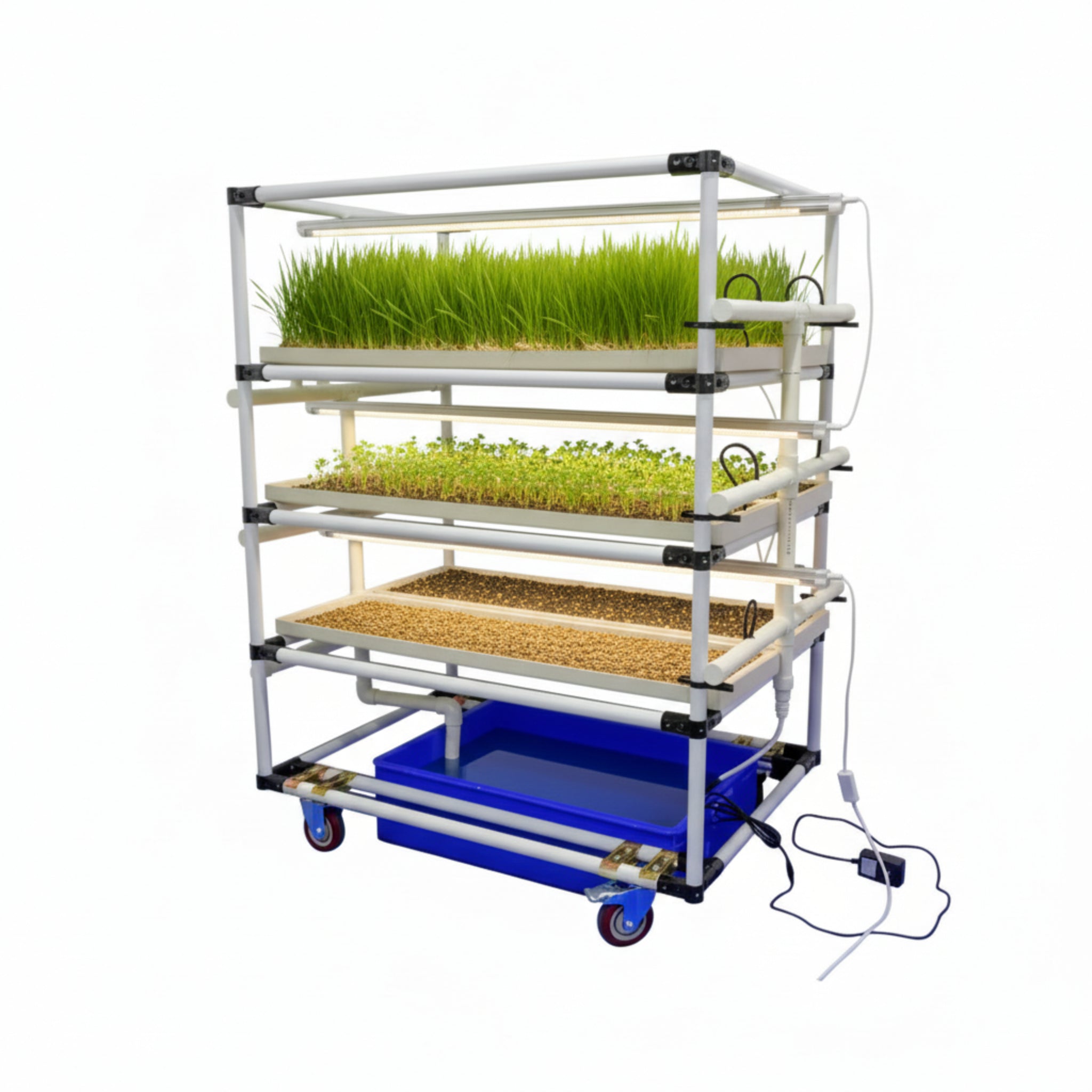 NocturneHarvest Three-Tier Microgreen Light Rack