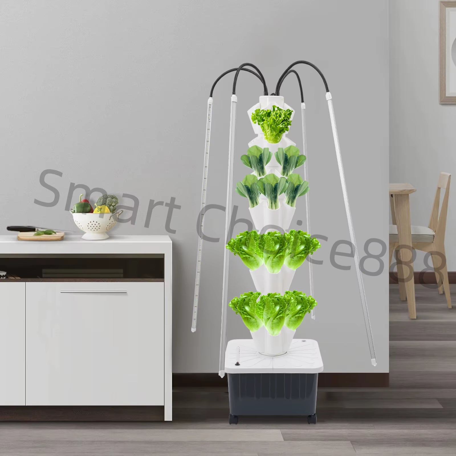 40 Hole Hydroponics Indoor Garden Growing System Automated Aeroponic Vertical Garden Tower LED Grow Lights Planting Kit Plants