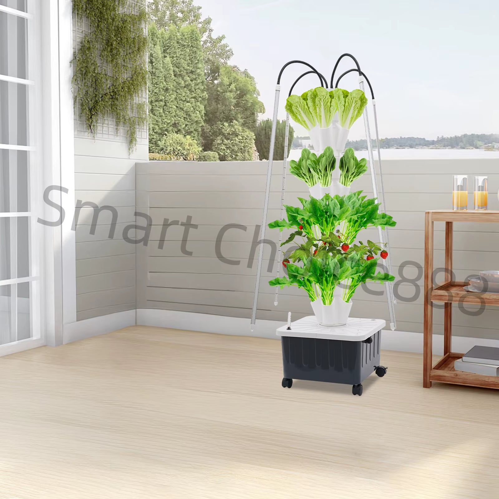 40 Hole Hydroponics Indoor Garden Growing System Automated Aeroponic Vertical Garden Tower LED Grow Lights Planting Kit Plants